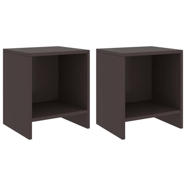 vidaXL sengeskabe 2 stk. 35x30x40 cm massivt fyrretræ mørkebrun