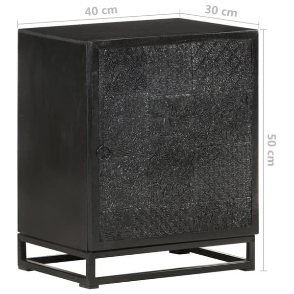 vidaXL Nattduksbord svart 40x30x50 cm massivt akaciaträ och mangoträ