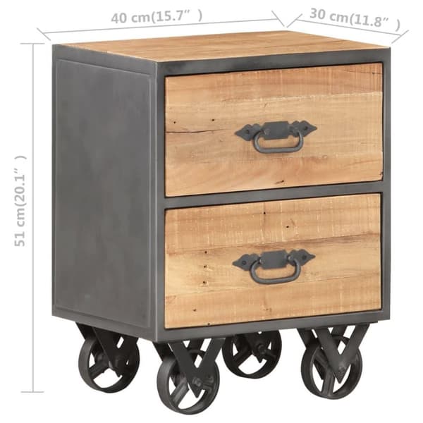 vidaXL Nattbord 40x30x51 cm gjenvunnet heltre