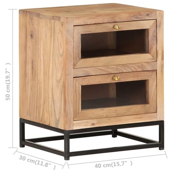 vidaXL Nattbord 40x30x50 cm heltre akasie