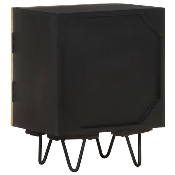 vidaXL Nattbord med messingfront 40x30x50 cm heltre mango