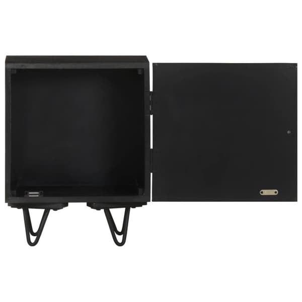 vidaXL Nattbord med messingfront 40x30x50 cm heltre mango
