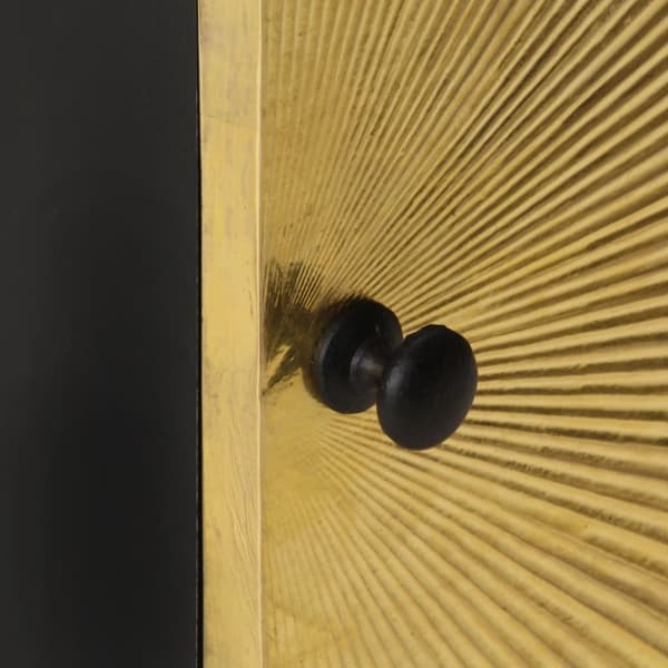 vidaXL Nattbord med messingfront 40x30x50 cm heltre mango