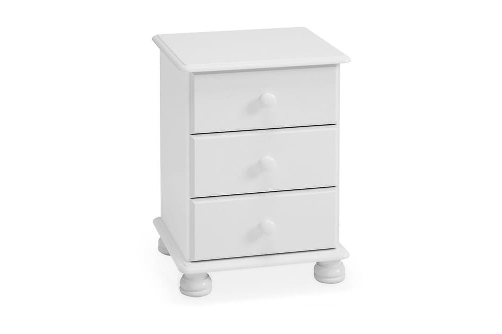 DOROTHY Sängbord 44 cm med Förvaring 3 Lådor Vit