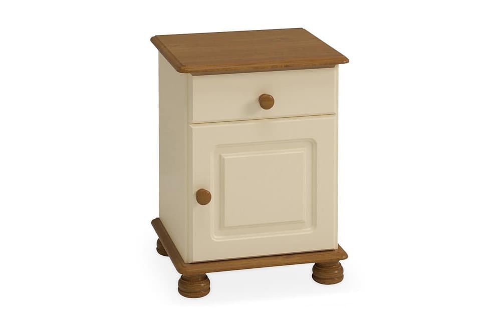 DOROTHY Sängbord 44 cm med Förvaring Låda + Skåp Beige