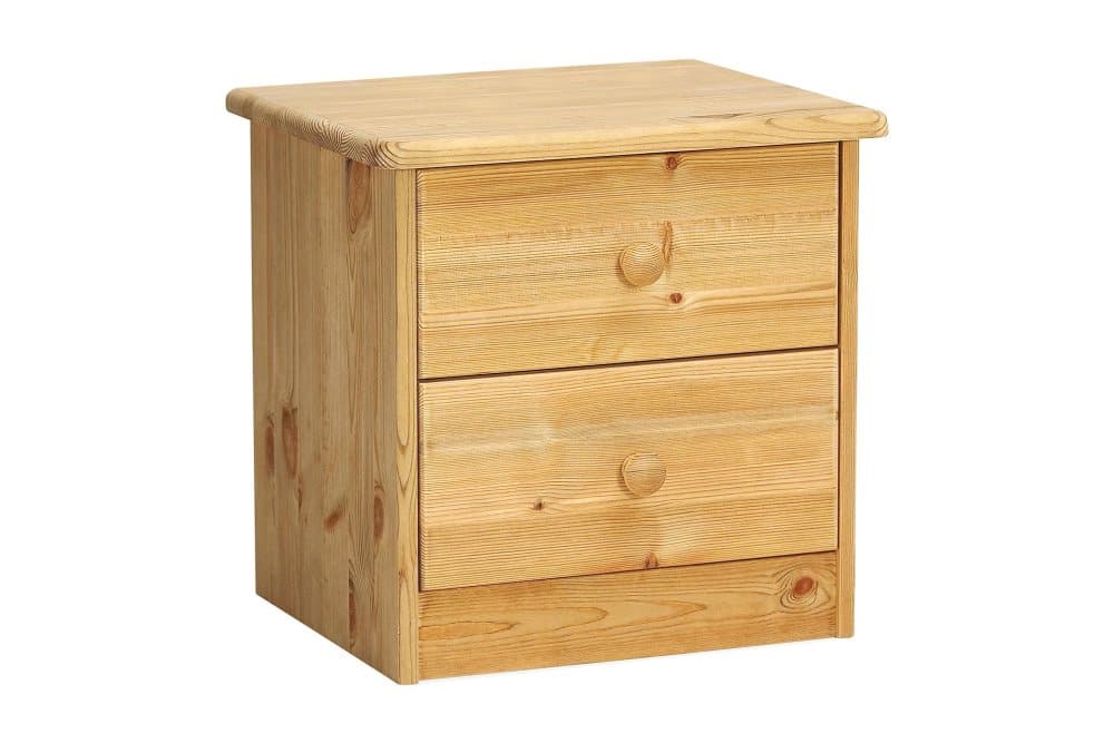 KINGROY Sängbord 42 cm med Förvaring 2 Lådor Oljad Furu