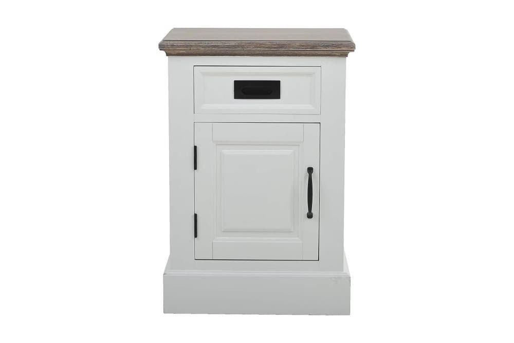 LIMANDO Sängbord 46 med Förvaring Låda + Skåp Vit