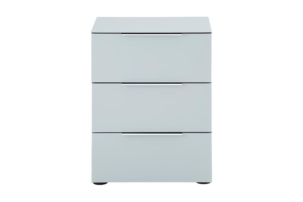 DENSBORN Sängbord 45cm Förvaring 3 Lådor Glas/Mörkgrå/Ljusgr