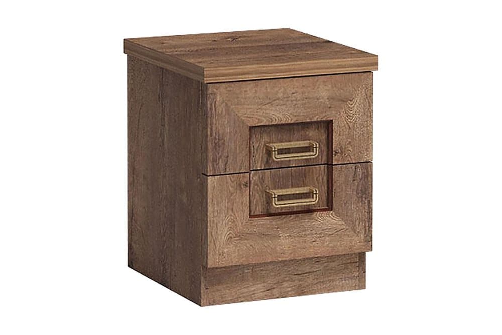 MIASTO Sängbord 40 cm med Förvaring 2 Lådor Mörkbrun