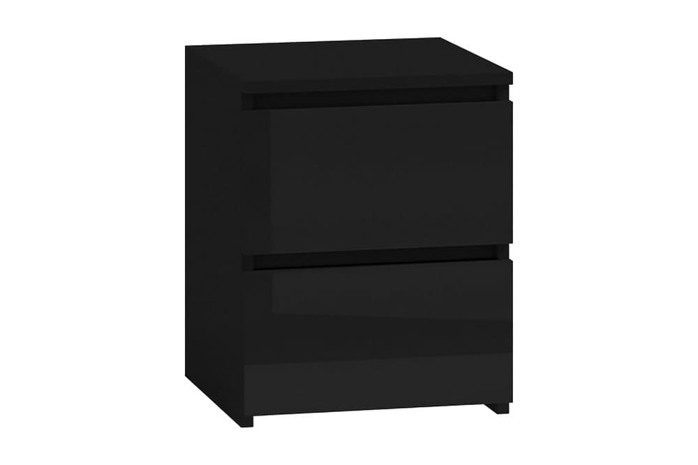 VICENZA Sängbord 30 cm med Förvaring 2 Lådor Svart