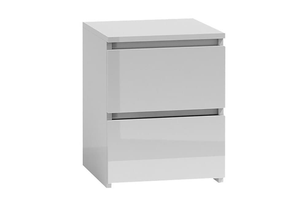 VICENZA Sängbord 40 cm med Förvaring 2 Lådor Vit