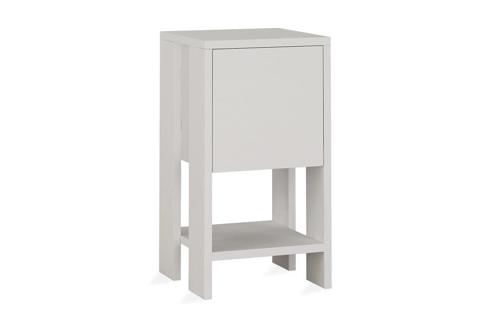 CORALEE Sängbord 30 cm med Förvaring Hylla + Lucka Vit