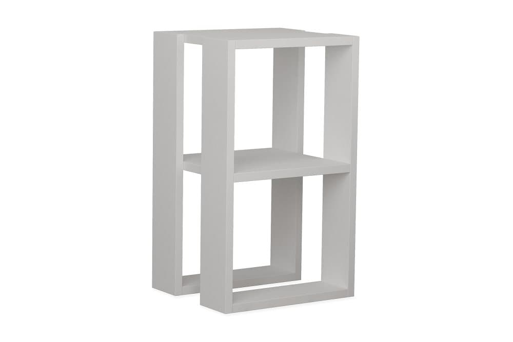 CORALEE Sängbord 30 cm med Förvaring Hylla Vit