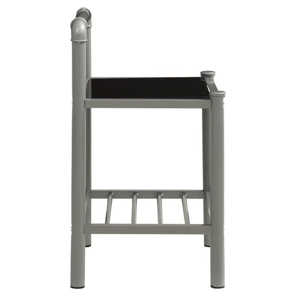 vidaXL Nattbord 2 stk grå og svart metall og glass