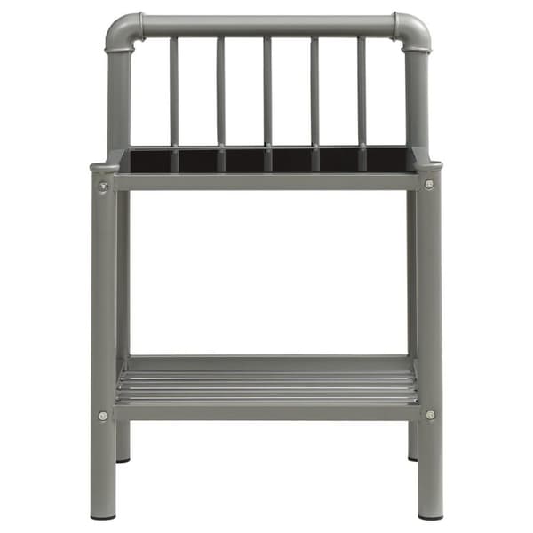 vidaXL Nattbord 2 stk grå og svart metall og glass