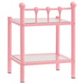 Miniatyrbillede 5 af 7: vidaXL sengeskabe 2 stk. metal og glas pink og transparent