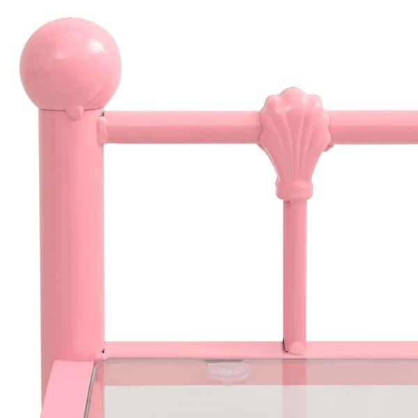 vidaXL sengeskabe 2 stk. metal og glas pink og transparent