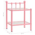 Miniatyrbillede 7 af 7: vidaXL sengeskabe 2 stk. metal og glas pink og transparent