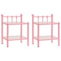 Miniatyrbillede 1 af 7: vidaXL sengeskabe 2 stk. metal og glas pink og transparent