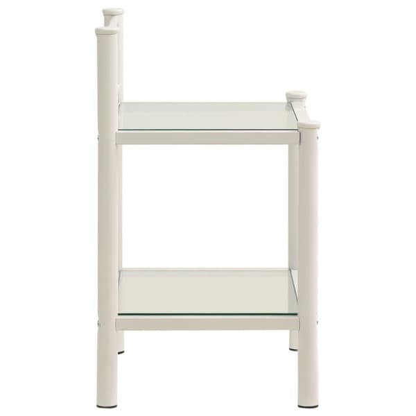vidaXL sengeskab 45x34,5x60,5 cm metal og glas hvid og transparent