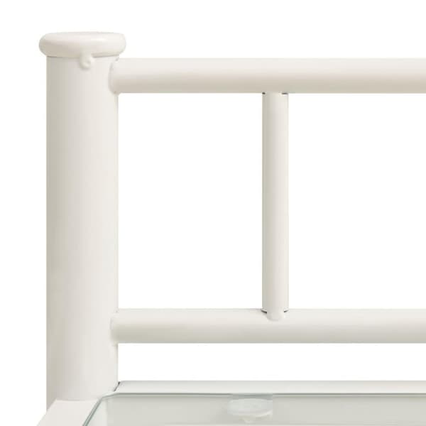 vidaXL sengeskab 45x34,5x60,5 cm metal og glas hvid og transparent