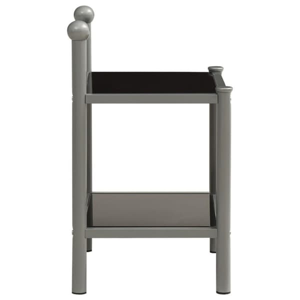 vidaXL sengeskab 45x34,5x60,5 cm metal og glas grå og sort