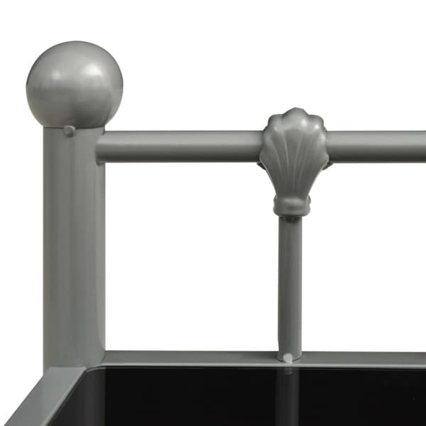 vidaXL sengeskab 45x34,5x60,5 cm metal og glas grå og sort