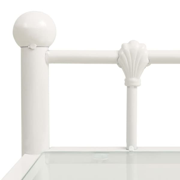 vidaXL sengeskab 45x34,5x60,5 cm metal og glas hvid og transparent