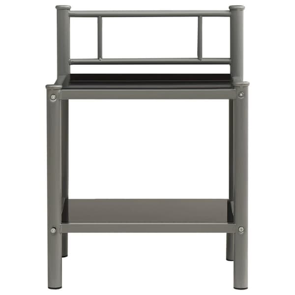 vidaXL Nattduksbord 2 st grå och svart metall och glas