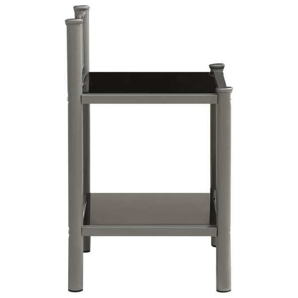 vidaXL Nattduksbord 2 st grå och svart metall och glas