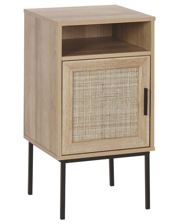 Natbord Lyst Træ 77 x 40 cm Metalben Boho stil Fletskab