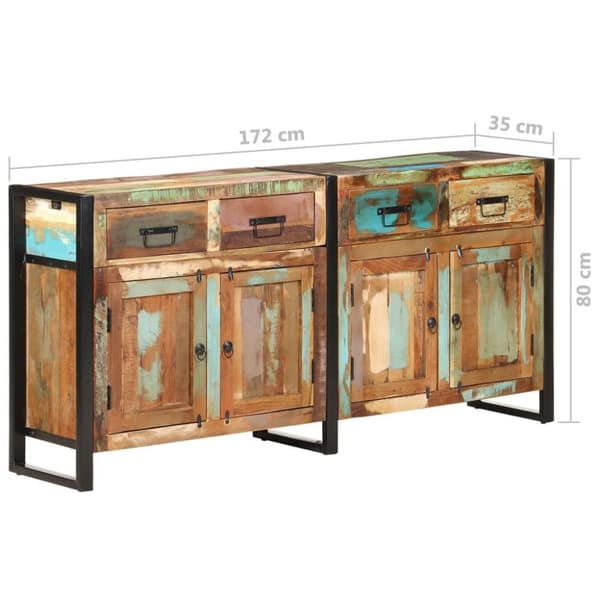 vidaXL Skänk 172x35x80 cm massivt återvunnet trä
