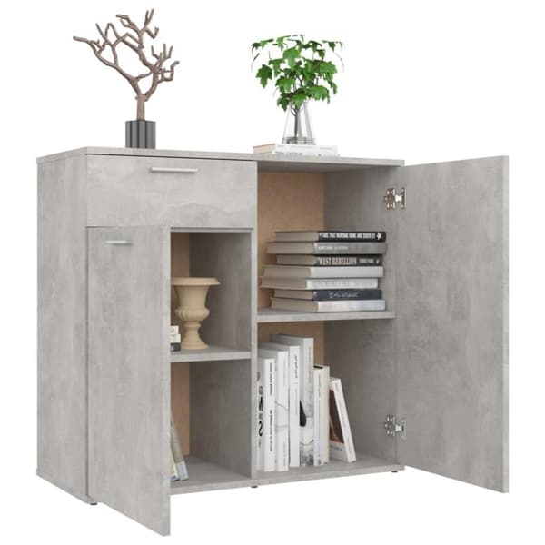vidaXL Skjenk betonggrå 80x36x75 cm sponplate