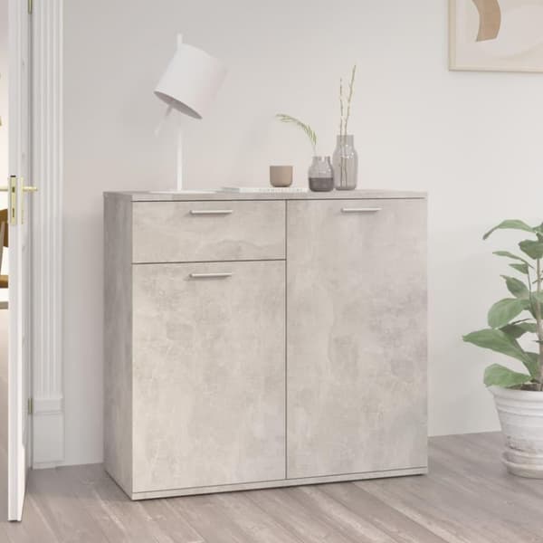 vidaXL Skjenk betonggrå 80x36x75 cm sponplate