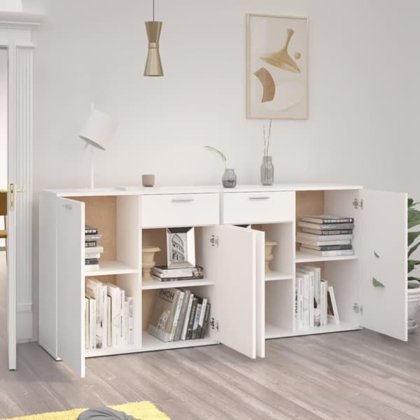 vidaXL skænk 160x36x75 cm spånplade hvid