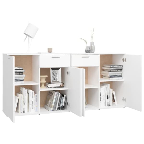 vidaXL skænk 160x36x75 cm spånplade hvid