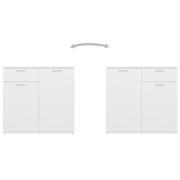 vidaXL skænk 160x36x75 cm spånplade hvid