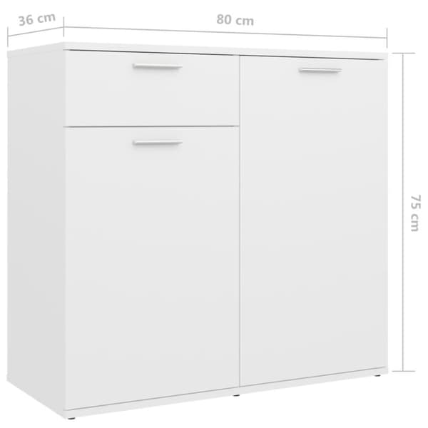 vidaXL skænk 160x36x75 cm spånplade hvid