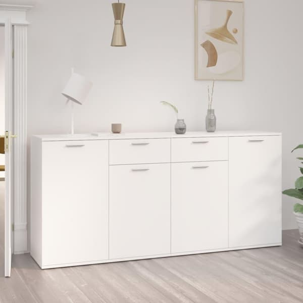 vidaXL skænk 160x36x75 cm spånplade hvid