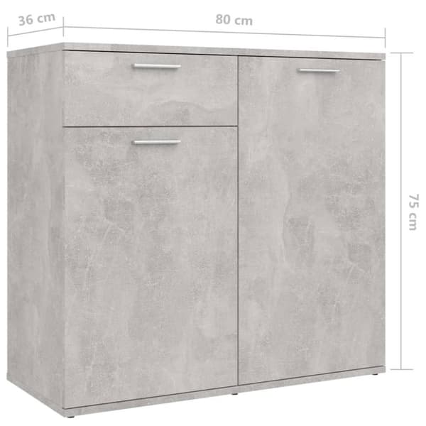 vidaXL Skjenk betonggrå 160x36x75 cm sponplate