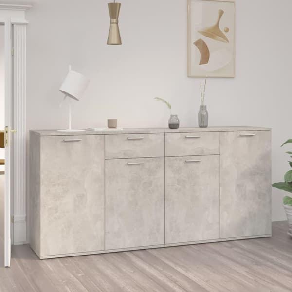 vidaXL Skjenk betonggrå 160x36x75 cm sponplate