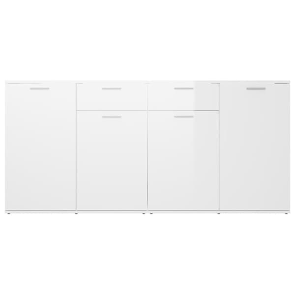 vidaXL Skänk vit högglans 160x36x75 cm spånskiva