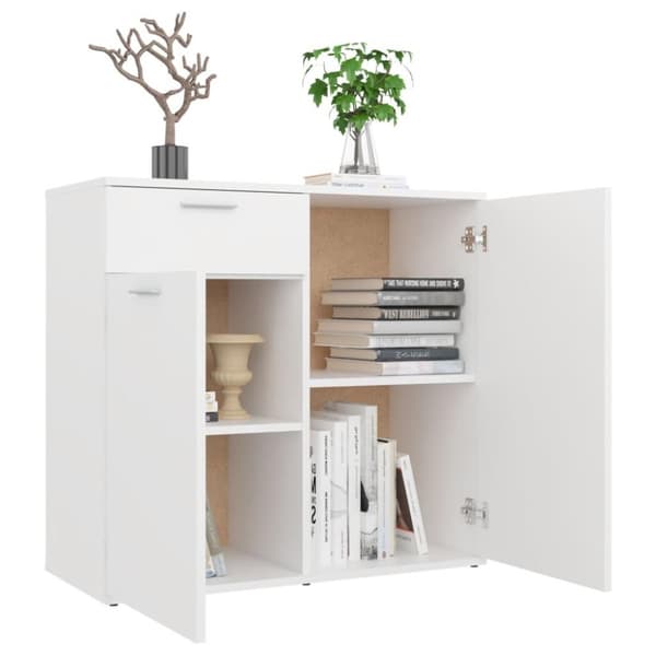vidaXL Skjenk hvit 80x36x75 cm sponplate