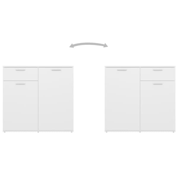 vidaXL Skjenk hvit 80x36x75 cm sponplate