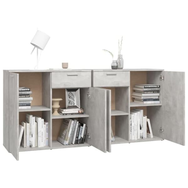 vidaXL skænk 160x36x75 cm spånplade betongrå