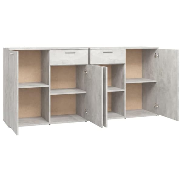 vidaXL skænk 160x36x75 cm spånplade betongrå