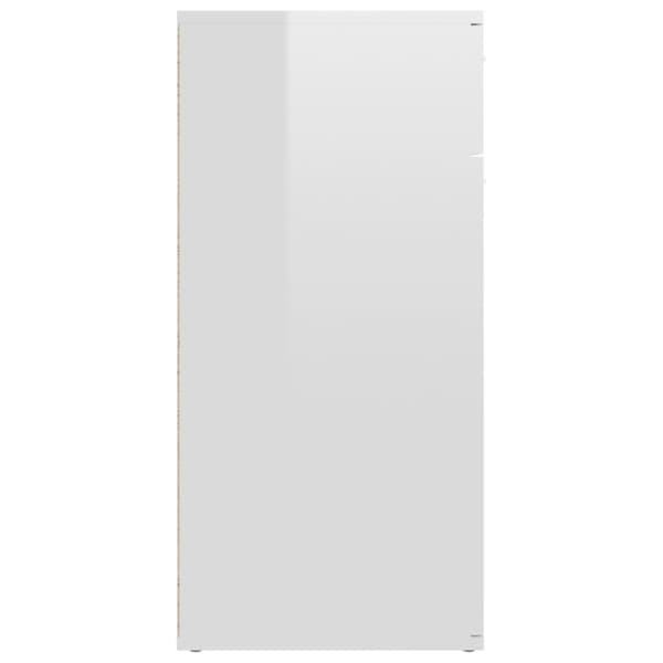 vidaXL skænk 80x36x75 cm spånplade hvid højglans