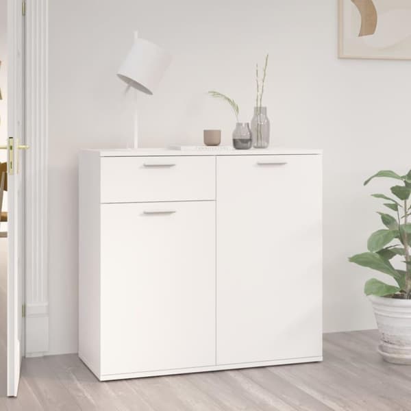 vidaXL skænk 80x36x75 cm spånplade hvid