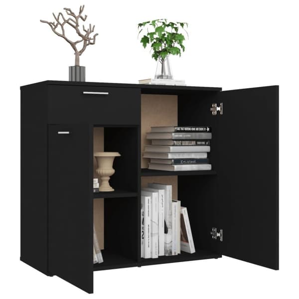vidaXL Senkki musta 80x36x75 cm lastulevy