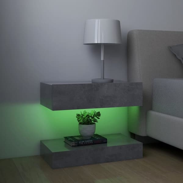 vidaXL sengeborde 2 stk. 60x35 cm spånplade betongrå